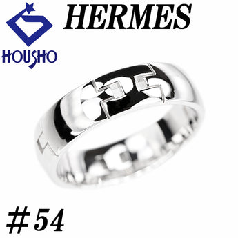 エルメス ヘラクレス リング K18ホワイトゴールド HERMES #54 H 透かし 地金のみ 石なし【中古】【901216】