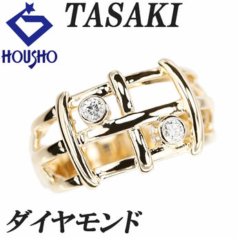TASAKI Tasaki Pearl Diamond Ring K18 Yellow Gold TASAKI Openwork Thick Wide [Used] [901226]