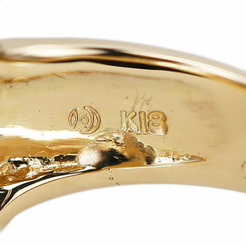 TASAKI Tasaki Pearl Diamond Ring K18 Yellow Gold TASAKI Openwork Thick Wide [Used] [901226]