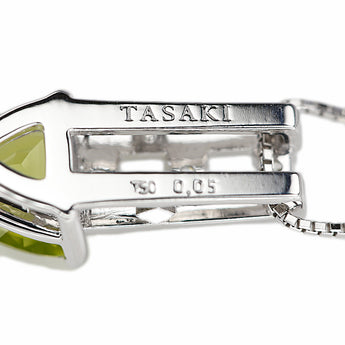 タサキ 田崎真珠 ペリドット ネックレス ダイヤモンド K18ホワイトゴールド TASAKI 透かし【中古】【901230】