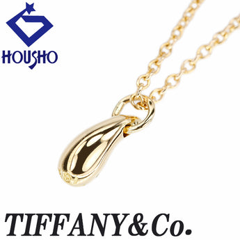 Tiffany Teardrop Necklace K18 Yellow Gold TIFFANY&amp;Co. Elsa Peretti Droplet Teardrop Delicate Metal Only No Stones [Used] [901242]