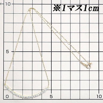 Diamond necklace, K18 yellow gold, curved [Used] [901248]