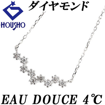 ヨンドシー オデュース4℃ EAU DOUCE 4℃ ダイヤモンド ネックレス K18ホワイトゴールド 4℃ 華奢【中古】【901250】