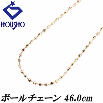 チェーンネックレス K18ピンクゴールド 46.0cm 地金のみ 石なし【中古】【901267】