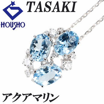 TASAKI Tasaki Pearl Aquamarine Necklace Diamond K18 White Gold TASAKI [Used] [901271]