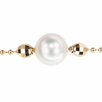 Akoya pearl bracelet, K18 yellow gold, station [Used] [901275]