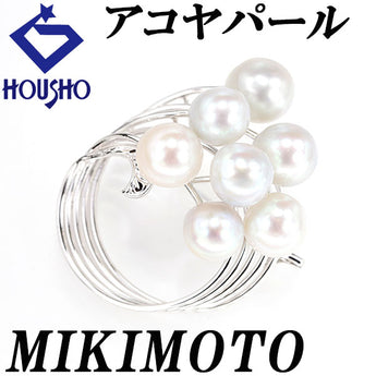 MIKIMOTO Akoya pearl brooch, K14 white gold, MIKIMOTO [Used] [901283]