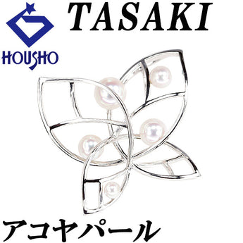 タサキ 田崎真珠 アコヤ真珠 ペンダントトップ K18ホワイトゴールド TASAKI 蝶 チョウ バタフライ パピヨン 昆虫 動物 アニマル 透かし【中古】【901287】