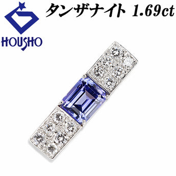 タンザナイト ペンダントトップ  ダイヤモンド Pt900 スクエア 四角【中古】【901289】