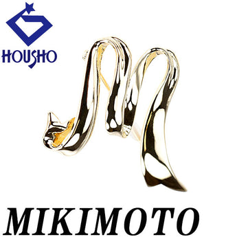 ミキモト ブローチ K18イエローゴールド MIKIMOTO イニシャル リボン 地金のみ 石なし【中古】【901293】