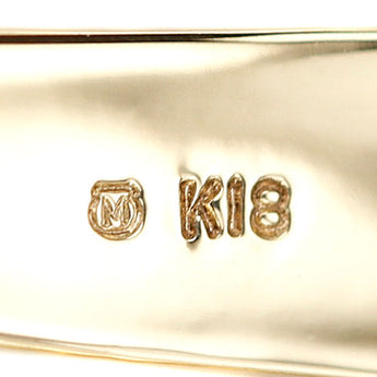 ミキモト ブローチ K18イエローゴールド MIKIMOTO イニシャル リボン 地金のみ 石なし【中古】【901293】
