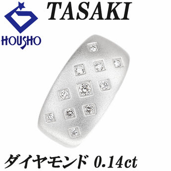TASAKI Diamond Pendant Top, K18 White Gold, Matte Texture, [Used] [901296]