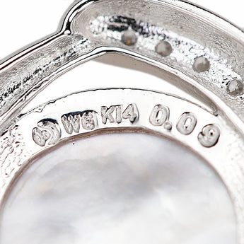 タサキ 田崎真珠 マベパール ペンダントトップ ダイヤモンド K14ホワイトゴールド TASAKI【中古】【901298】