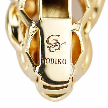 Yukizaki Diamond YOBIKO Pendant Top K18 Yellow Gold Leaf Plant Botanical Rescue Whistle Crime Prevention Disaster Prevention Whistle [Used] [901302]