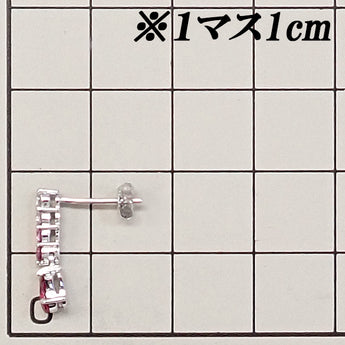 ルビー ピアス ピンクサファイア K18ホワイトゴールド ドロップ 雫 しずく 涙 なみだ 揺れる【中古】【901319】