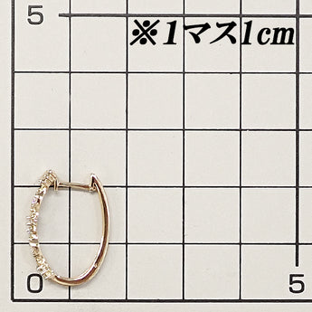 ダイヤモンド ピアス  K18イエローゴールド フープ バケットカット 変形カット ファンシーカット【中古】【901329】