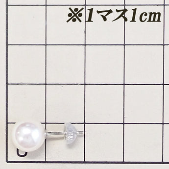 アコヤ真珠 ピアス Pt900 一粒パール 【新古品】【901333】