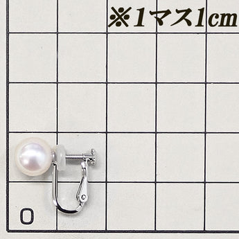アコヤ真珠 イヤリング K14ホワイトゴールド 一粒パール 【新古品】【901341】