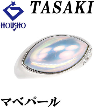 タサキ 田崎真珠 マベパール リング ダイヤモンド K18ホワイトゴールド TASAKI【中古】【901347】