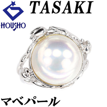 タサキ 田崎真珠 マベパール リング K18ホワイトゴールド TASAKI チューリップ 花 フラワー 植物 ボタニカル【中古】【901354】
