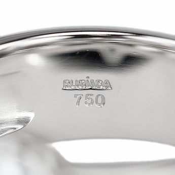 ルジアダ ブルートパーズ リング ダイヤモンド K18ホワイトゴールド RUGIADA 幅広 太め【中古】【901358】