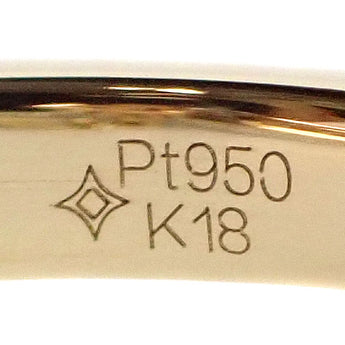 ジーエスティービー ダイヤモンド リング  K18イエローゴールド K18ピンクゴールド Pt950 GSTV ミル打ち ミルグレイン コンビ【中古】【901359】