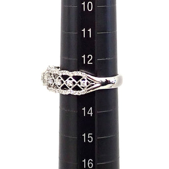 Diamond Ring Diamond Pt900 Openwork Lace Frill Scallop [Used] [901362]