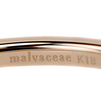 Malvaceae Padparadscha Sapphire Ring Diamond K18 Yellow Gold Thin and Delicate [Used] [901370]