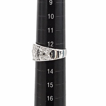 アンブローズ Ambrose ダイヤモンド リング  ブラックダイヤモンド K18ホワイトゴールド ミルグレイン ミル打ち 透かし【中古】【901371】