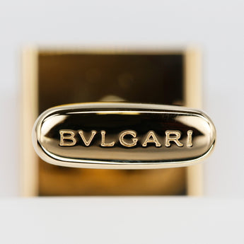 ブルガリ カフス K18イエローゴールド BVLGARI メンズ ユニセックス スクエア ストライプ ロゴ 地金のみ 石なし【中古】【901375】