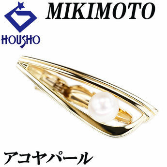 ミキモト アコヤ真珠 タイピン K14イエローゴールド MIKIMOTO 一粒パール タイクリップ メンズ ユニセックス【中古】【901376】
