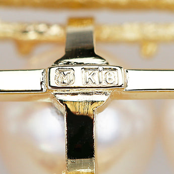 MIKIMOTO Akoya pearl and other accessories, emerald, K18 yellow gold, MIKIMOTO obi clasp, matte finish, openwork [used] [901380]