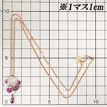 クォーツ ネックレス ダイヤモンド アメジスト マルチカラーストーン K18ピンクゴールド【中古】【901401】