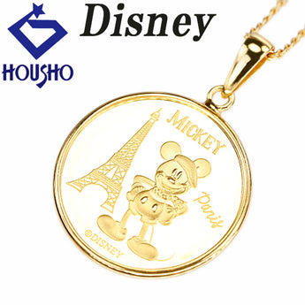 ディズニー ネックレス K24インゴット K24イエローゴールド Disney ミッキー ミニー パリ キャラクター コイン 1/10oz 1/10オンス 純金 金貨 メダル ロング【中古】【901406】