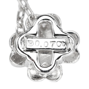 ミキモト ダイヤモンド ネックレス  K18ホワイトゴールド MIKIMOTO クローバー 四葉 リーフ 植物 ボタニカル【中古】【901417】