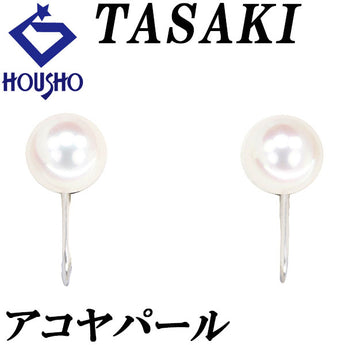 TASAKI Akoya Pearl Earrings, K18 White Gold, Single Pearl [Used] [901427]
