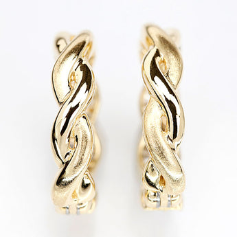 Brown diamond earrings, K18 yellow gold, piercing, hoop, reversible, milled, milgrain, irregular cut, fancy cut, taper cut [Used] [901436]