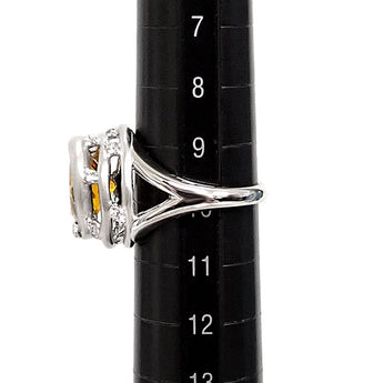 カラーストーン リング  ダイヤモンド Pt900 スファレライト レアストーン 梨地 ツヤ消し マット【中古】【901455】