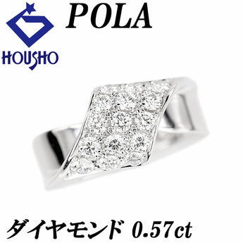 POLA Diamond Ring K18 White Gold Pavé [Used] [901465]