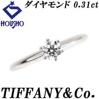 ティファニー ダイヤモンド ソリティア リング  Pt950 TIFFANY&Co. 一粒石 6本爪 ソリテール【中古】【901466】