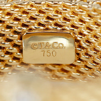 ティファニー ダイヤモンド サマセット リング K18イエローゴールド TIFFANY&Co. メッシュ 太め 幅広【中古】【901479】