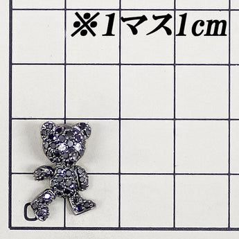 ブラックダイヤモンド ペンダントトップ  サファイア K18ホワイトゴールド くま クマ パヴェ 動物 アニマル【中古】【901484】