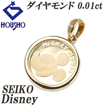 セイコー ディズニー Disney ダイヤモンド ペンダントトップ K24インゴット K18イエローゴールド SEIKO ミッキーマウス MICKEY MOUSE 1/25oz 1/25オンス 純金 金貨 メダル【中古】【901494】