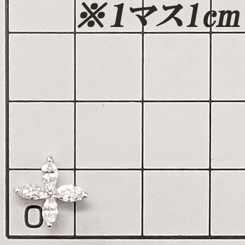 ダイヤモンド ペンダントトップ  K18ホワイトゴールド 花 フラワー 植物 ボタニカル【中古】【901496】