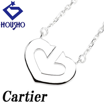 カルティエ Cハート ネックレス K18ホワイトゴールド CARTIER 地金のみ 石なし【中古】【901509】