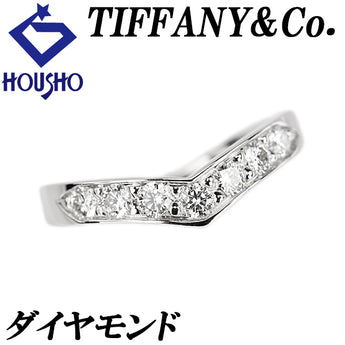 ティファニー ダイヤモンド Vバンド リング Pt950 TIFFANY&Co. V字【中古】【901532】