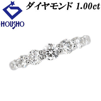 Diamond ring, Pt950, half eternity, single letter, gradient [pre-owned] [901538]