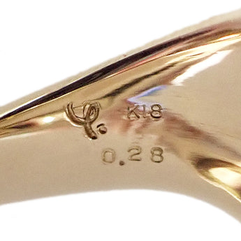Yoshio Ishikawa Diamond Ring, 18K Yellow Gold, Artist/Designer, Leaf, Botanical Design, Oxidized, Thick, Wide [Pre-owned] [Product Number: 901545]
