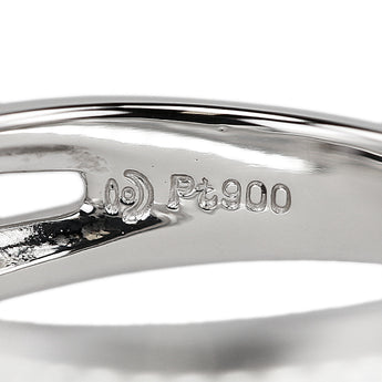 タサキ 田崎真珠 アコヤ真珠 リング ダイヤモンド Pt900 TASAKI 二連風 透かし【中古】【901557】