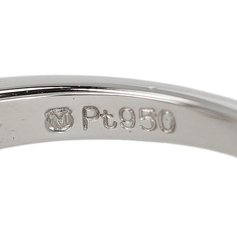 ミキモト ダイヤモンド リング Pt950 MIKIMOTO カレッジリング 一粒石 記念 卒業 津田塾大学 細め 華奢【中古】【901595】